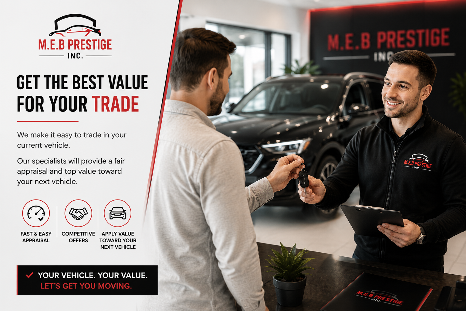 Vehicle trade in at M.E.B Prestige